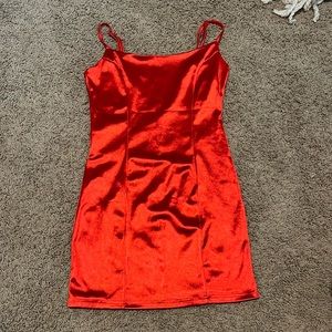 Red mini dress